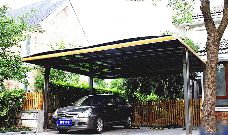 室外停車位搭個這樣的（de）車位遮陽（yáng）棚吧，愛車再也不用天天洗了