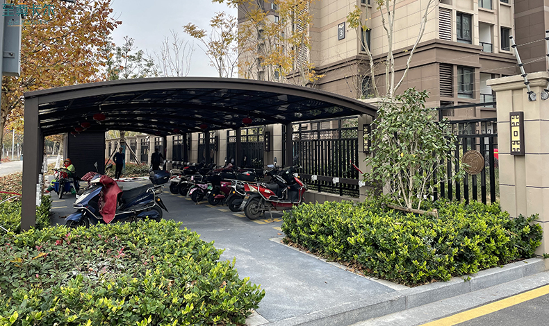小區車棚圖片？製作電動車棚？
